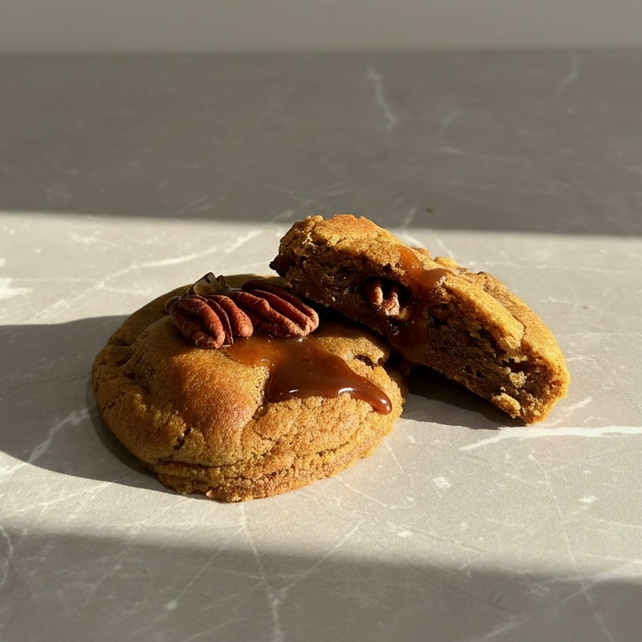 Noix de pécan et caramel beurre salé